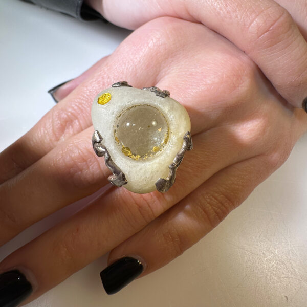 anello ramo di fuocosasso ticino e oro 1